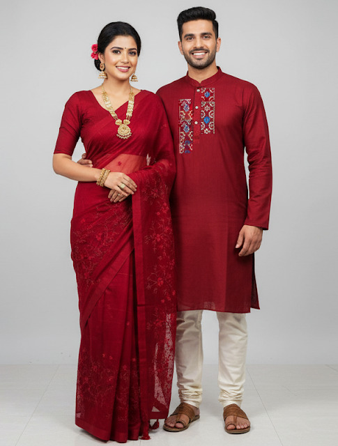 Premium Sharee Panjabi Couple Dress